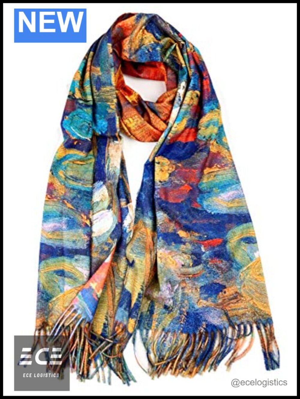 Super Soft Cashmere Cotton Art Scarf Double Sided Reversible Shawl